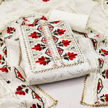 Stylish Cotton Blend Dress Material with Dupatta For Women